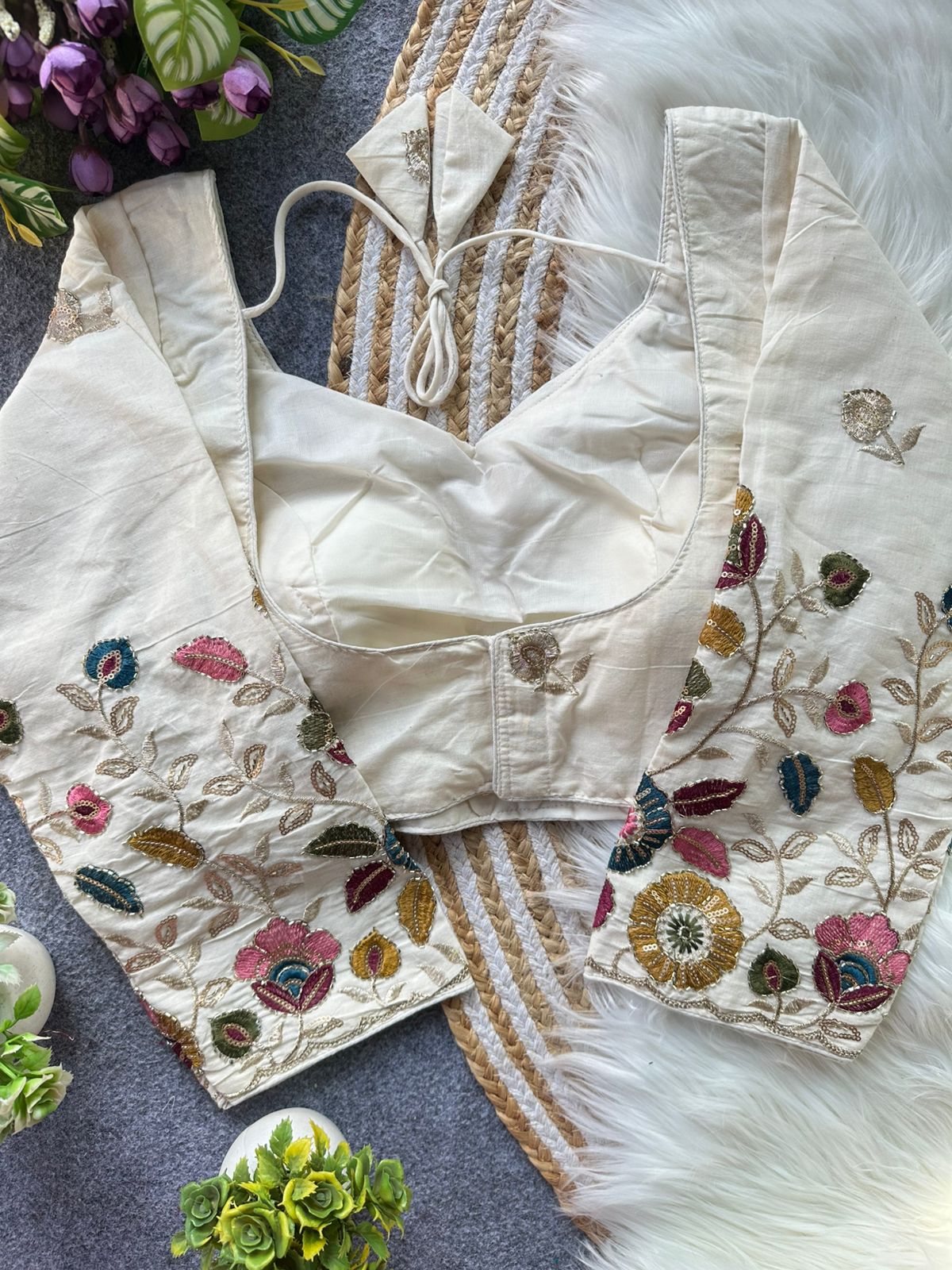 Fab Khadi Pipe Vol 1 Embroidered Blouse