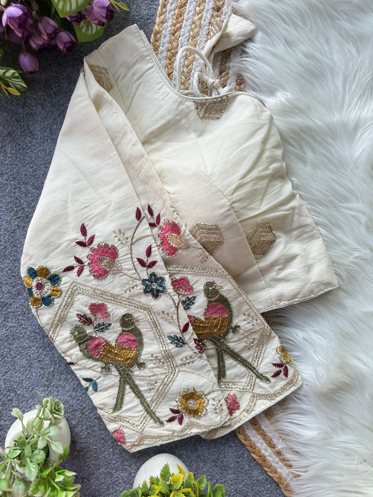 Fab Khadi Pipe Vol 1 Embroidered Blouse