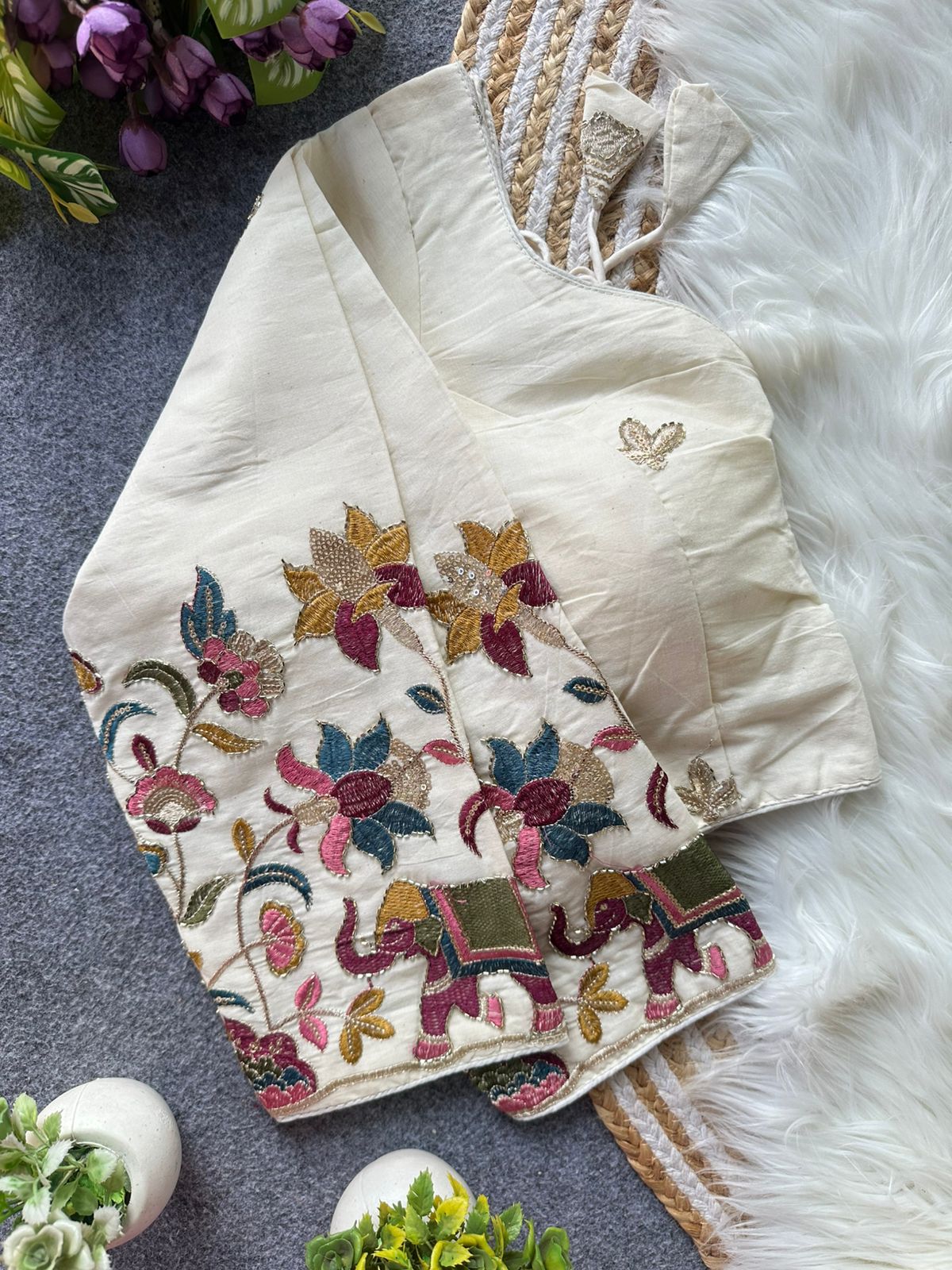 Fab Khadi Pipe Vol 1 Embroidered Blouse