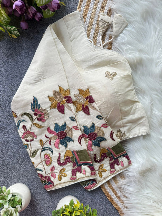 Fab Khadi Pipe Vol 1 Embroidered Blouse