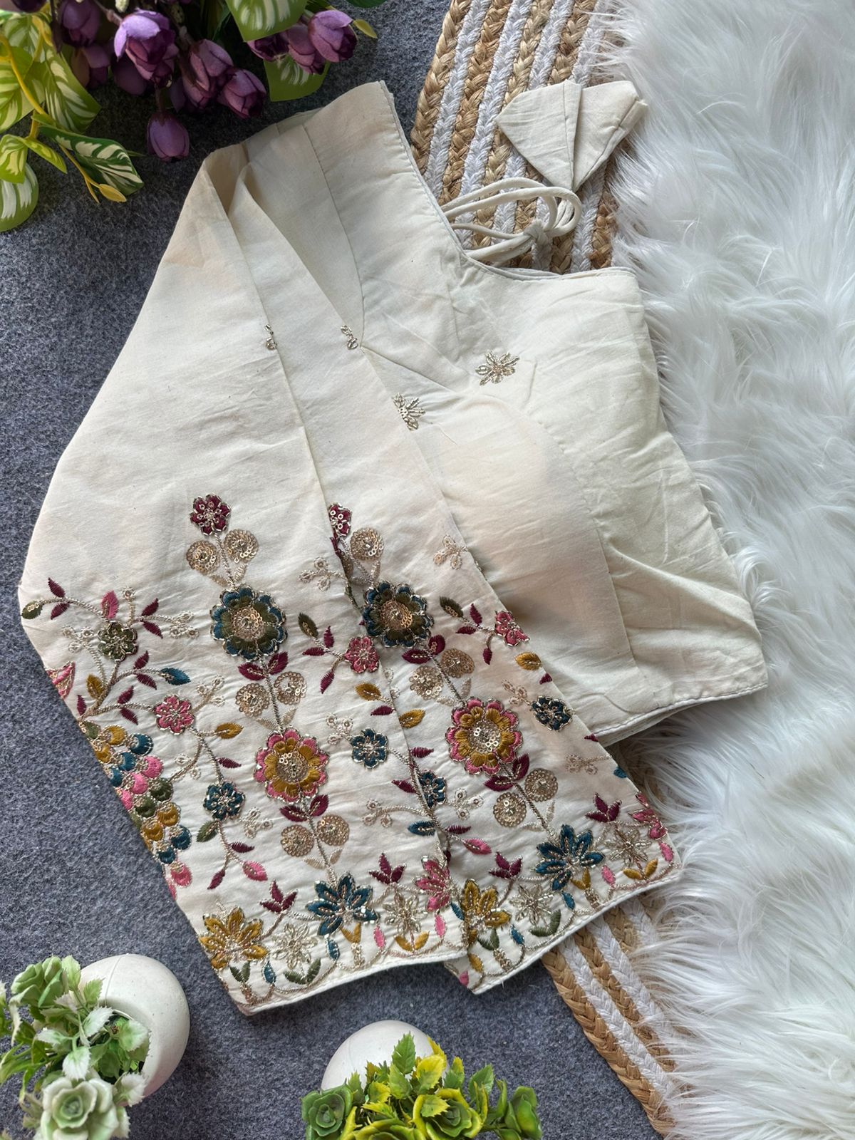 Fab Khadi Pipe Vol 1 Embroidered Blouse