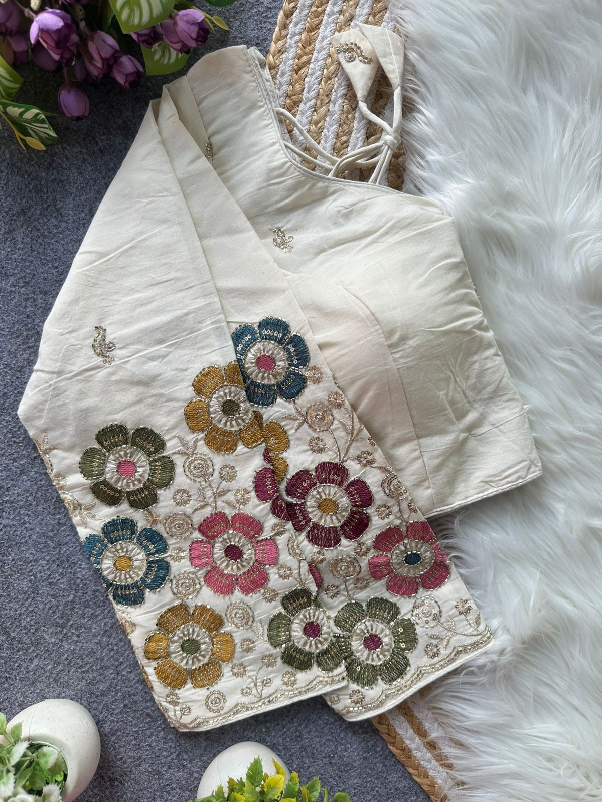 Fab Khadi Pipe Vol 1 Embroidered Blouse