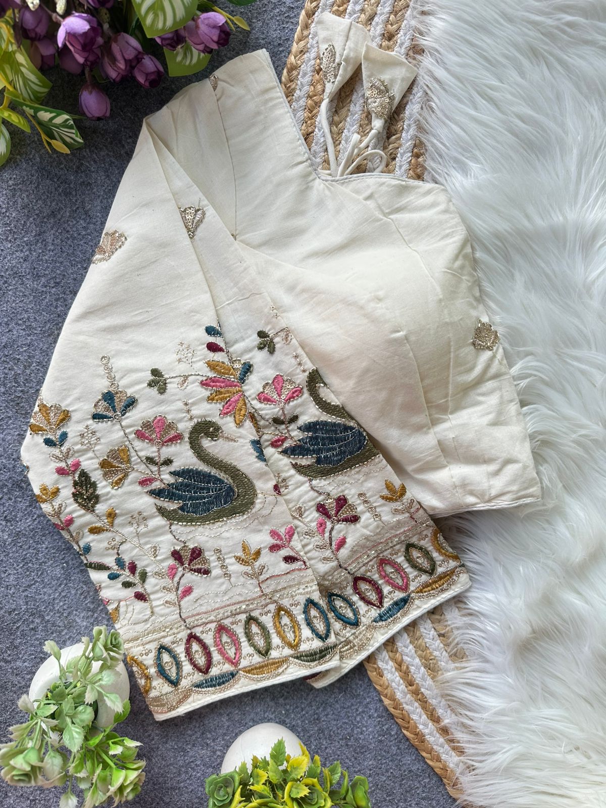 Fab Khadi Pipe Vol 1 Embroidered Blouse