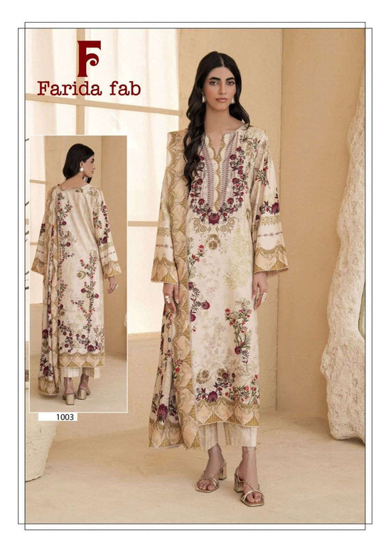 Farida Fab Charizma 1001 To 1006 Cotton Pakistani Suit