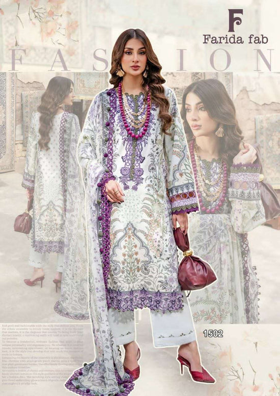 Farida Fab Crimson Vol 15 Pure Cotton Pakistani Suit - Amrah Wholesale
