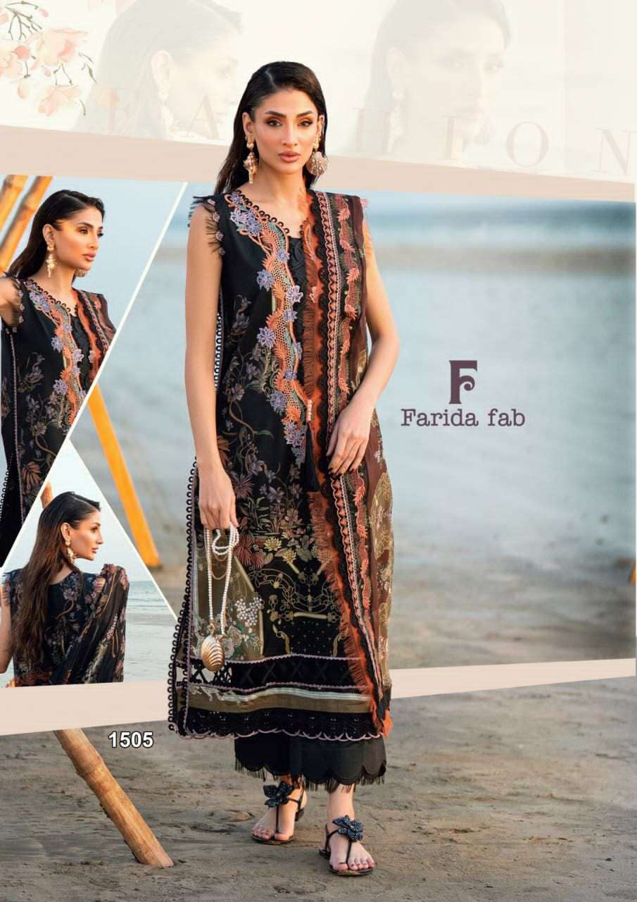 Farida Fab Crimson Vol 15 Pure Cotton Pakistani Suit - Amrah Wholesale