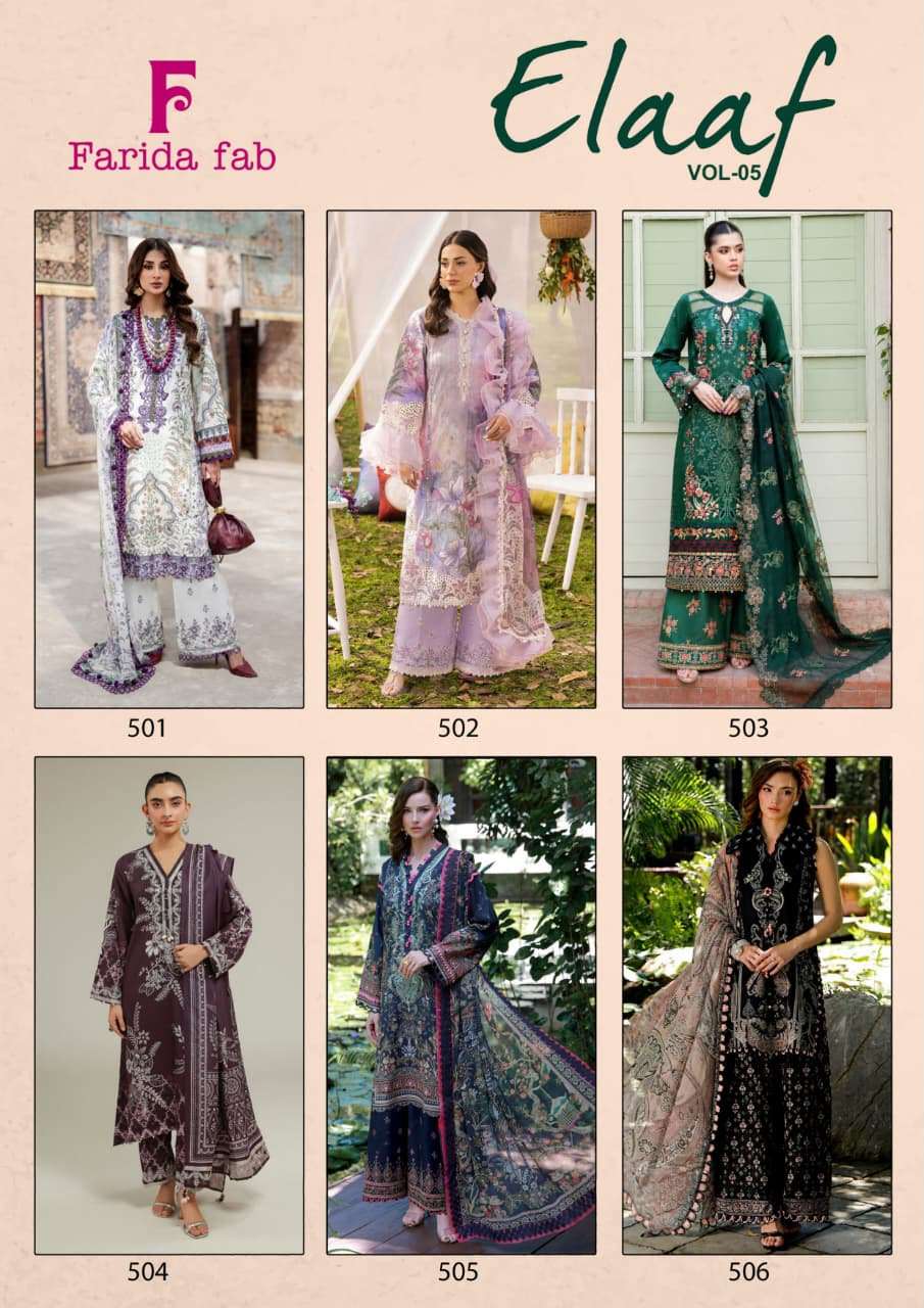Farida Fab Elaaf Vol-5 Cotton Printed Pakistani Suit