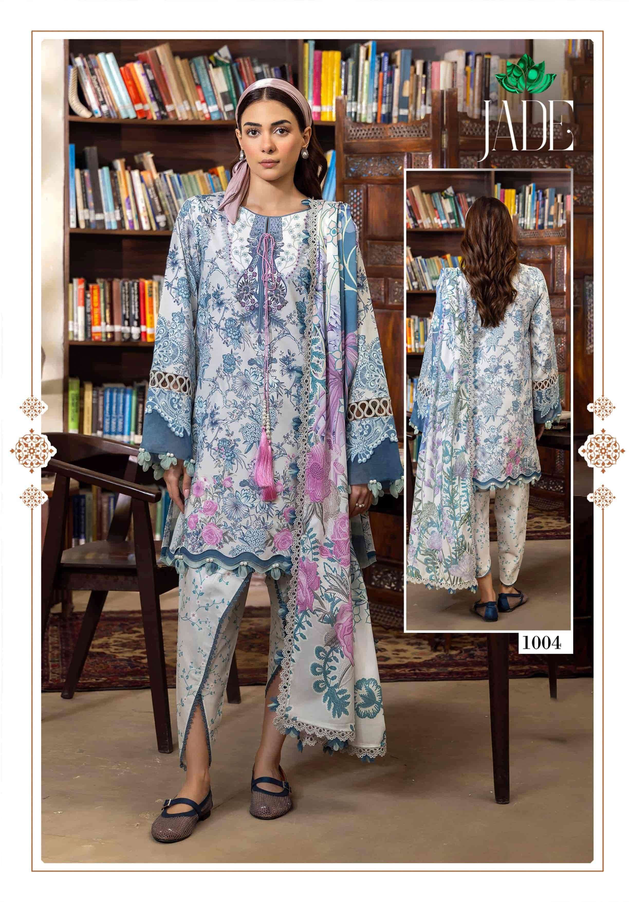 Farida Fab Jade Bin Saeed Cotton Unstitched Pakistani Suit Set