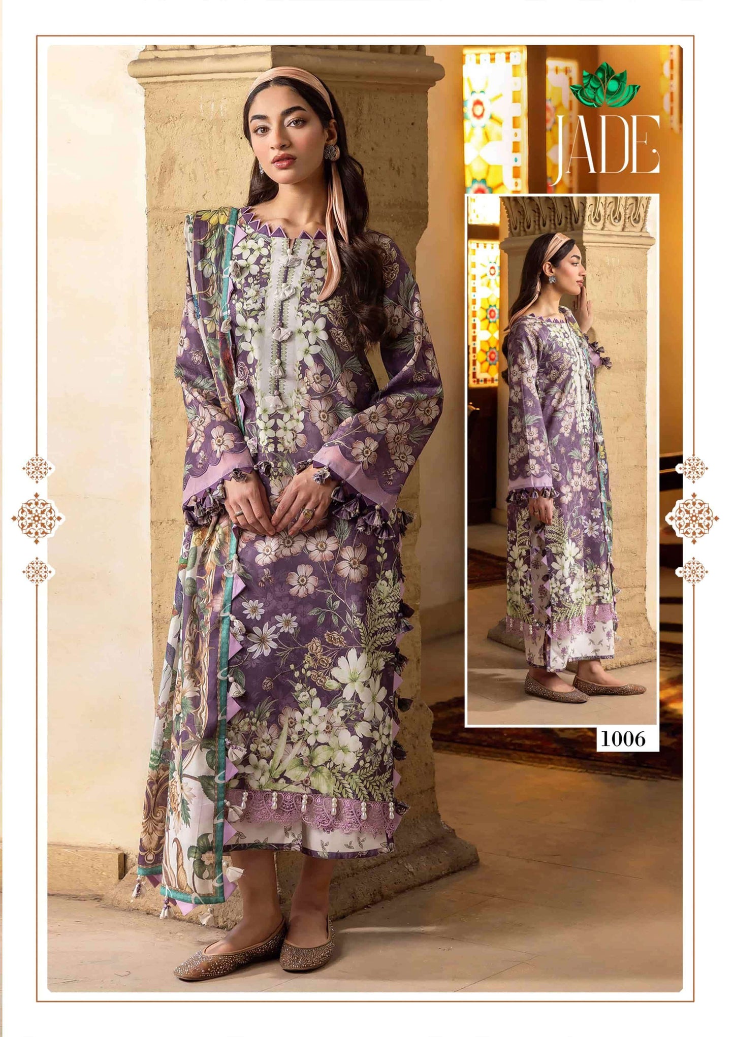Farida Fab Jade Bin Saeed Cotton Unstitched Pakistani Suit Set