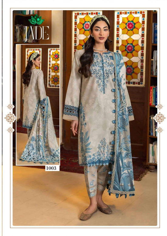 Farida Fab Jade Bin Saeed Cotton Unstitched Pakistani Suit Set - Amrah Wholesale