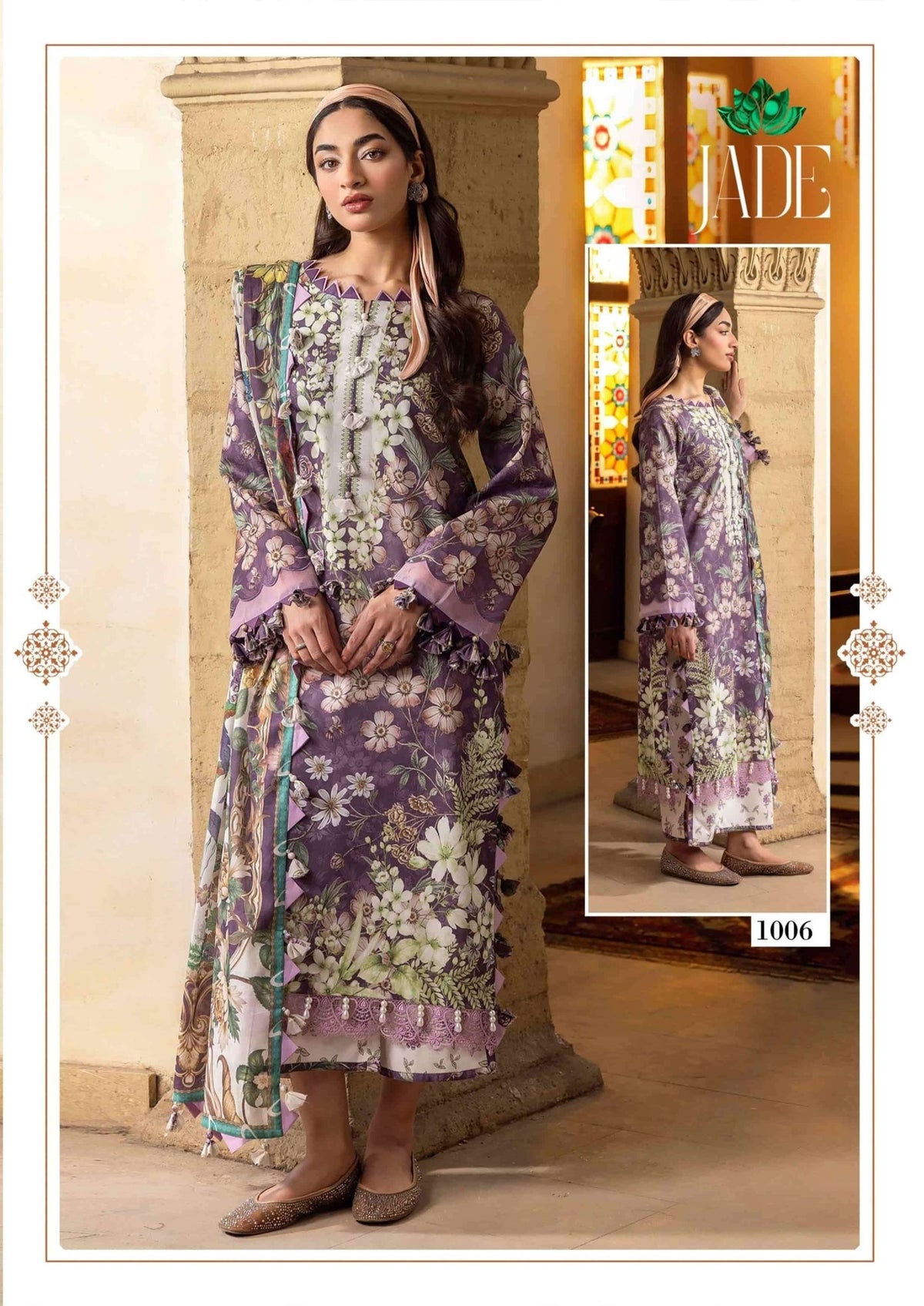 Farida Fab Jade Bin Saeed Cotton Unstitched Pakistani Suit Set - Amrah Wholesale