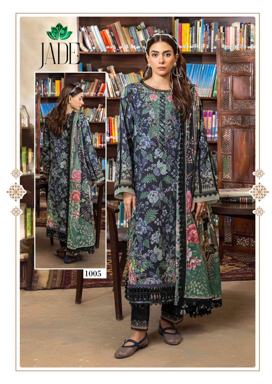 Farida Fab Jade Bin Saeed Cotton Unstitched Pakistani Suit Set - Amrah Wholesale