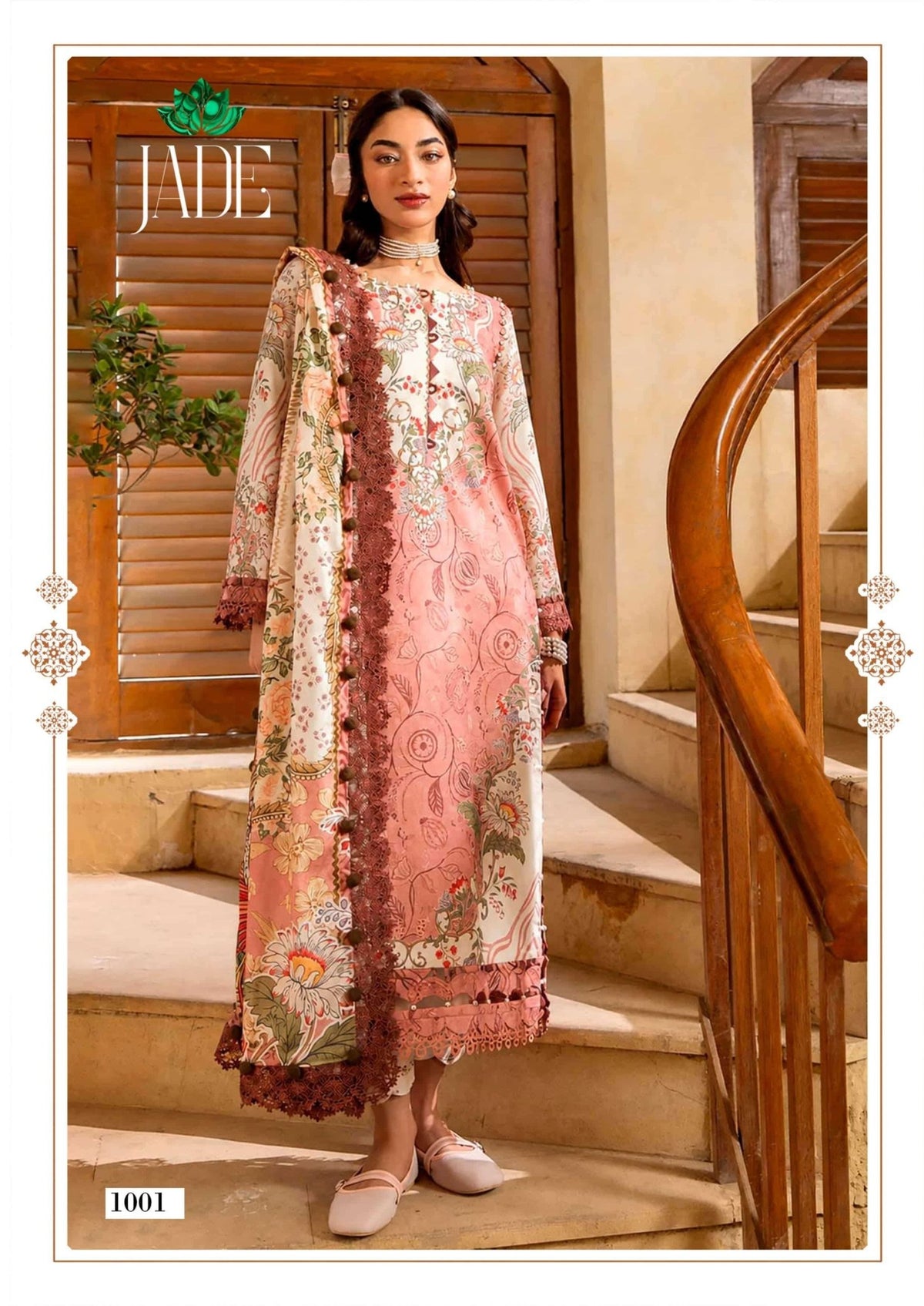 Farida Fab Jade Bin Saeed Cotton Unstitched Pakistani Suit Set - Amrah Wholesale