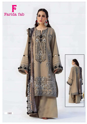 FARIDA FAB MARIA B VOL-11 Cotton Embroidered Pakistani Suit Set - Amrah Wholesale