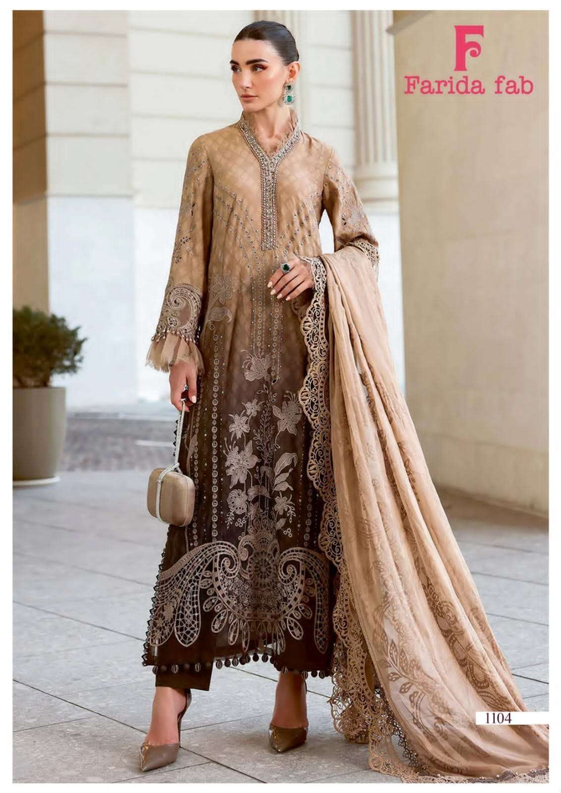 FARIDA FAB MARIA B VOL-11 Cotton Embroidered Pakistani Suit Set