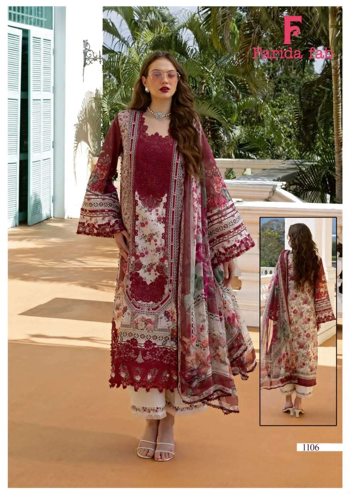 FARIDA FAB MARIA B VOL-11 Cotton Embroidered Pakistani Suit Set