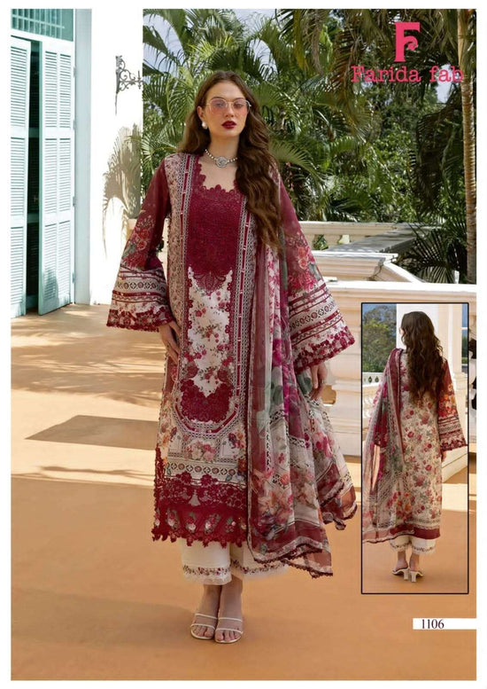 FARIDA FAB MARIA B VOL-11 Cotton Embroidered Pakistani Suit Set