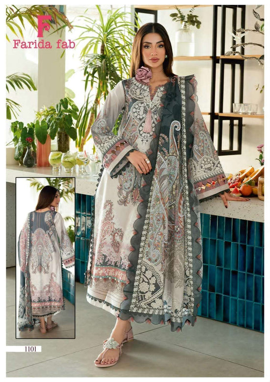 FARIDA FAB MARIA B VOL-11 Cotton Embroidered Pakistani Suit Set