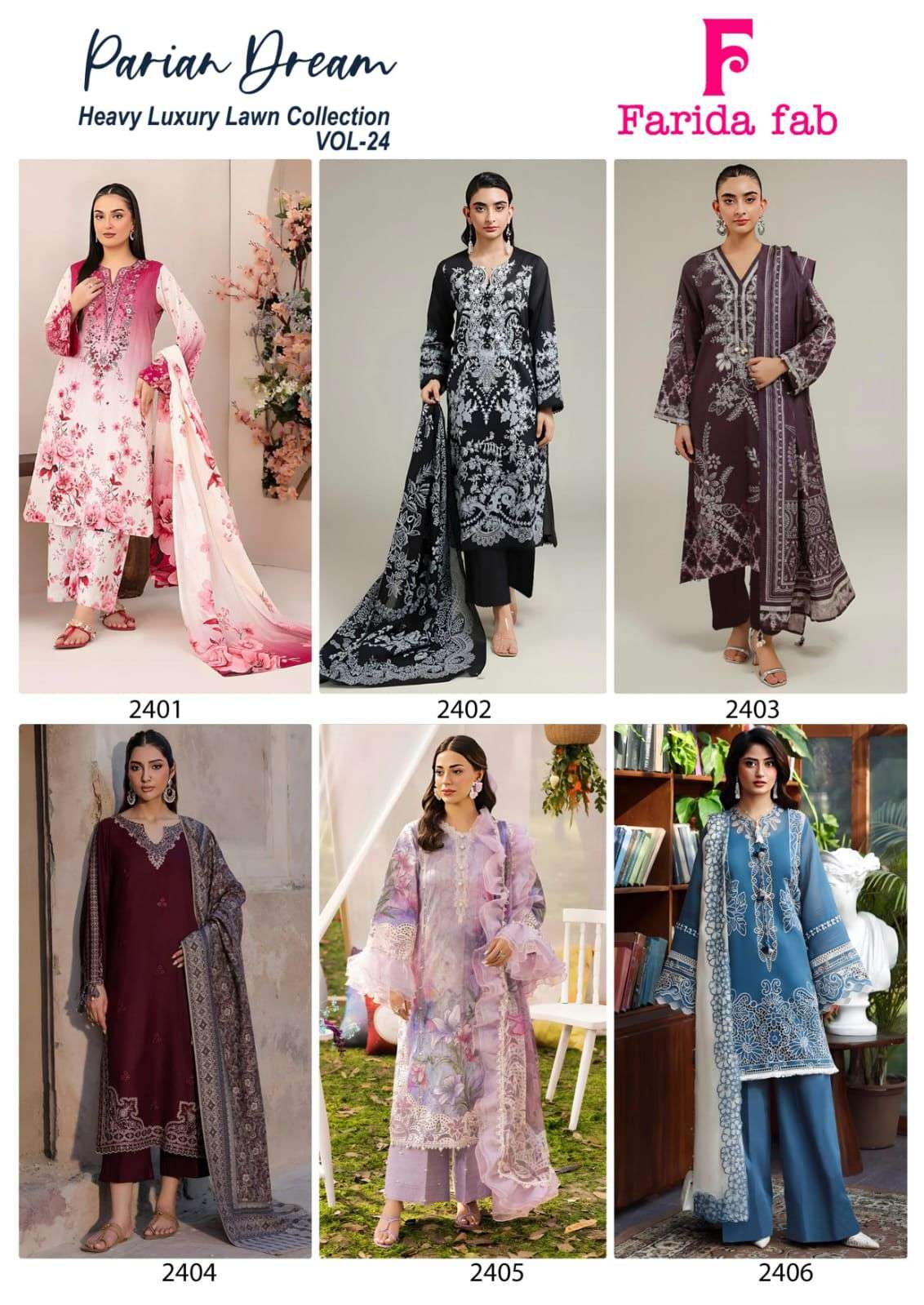 FARIDA FAB Parian Dream Vol-24 Cotton Printed Pakistani Suit - Amrah Wholesale
