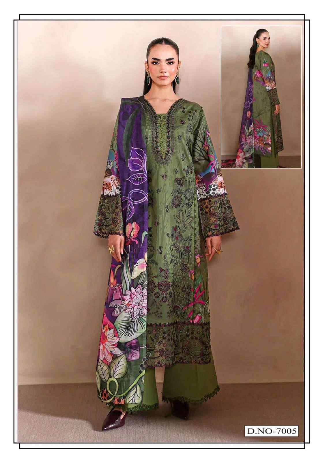 Farida Fab Ramsha Nx Heavy Lawn Printed Dress Material