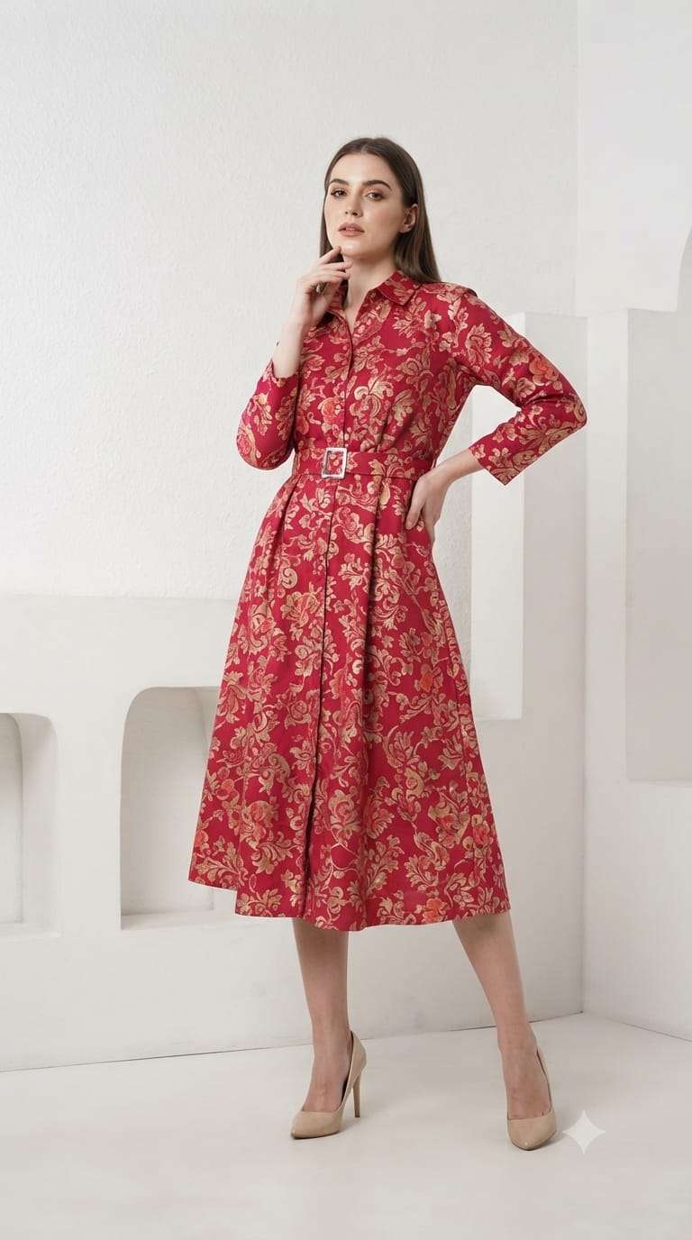 Fashion Talk D-120 Heavy Rayon Frock Style Flared Gown