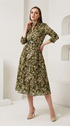 Fashion Talk D-120 Heavy Rayon Frock Style Flared Gown