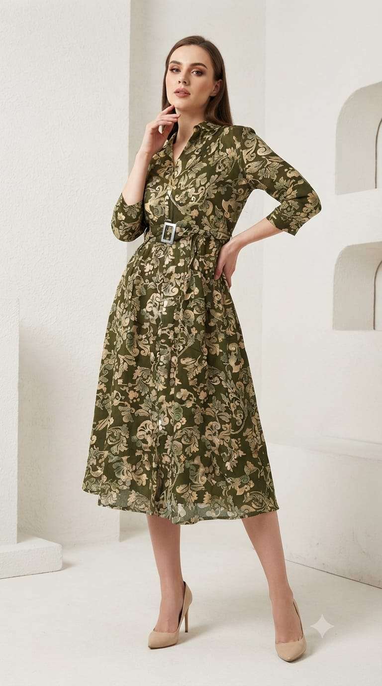 Fashion Talk D-120 Heavy Rayon Frock Style Flared Gown