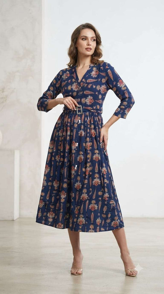Fashion Talk D-124 Heavy Rayon Ankle Length Flared Gown
