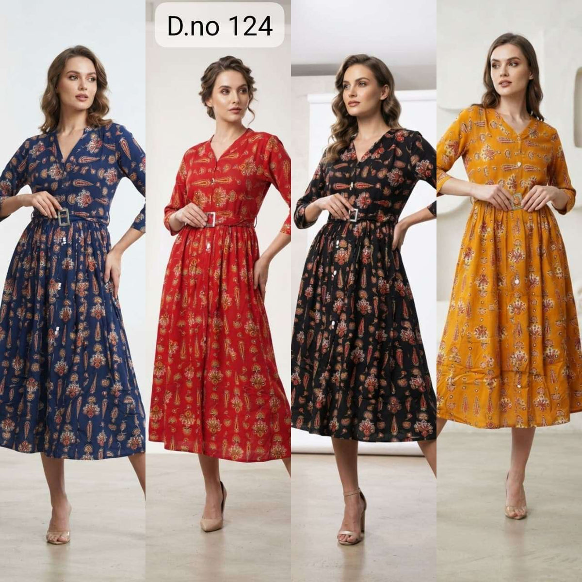 Fashion Talk D-124 Heavy Rayon Ankle Length Flared Gown