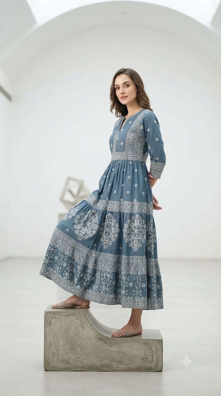 Fashion Talk D-1580 Heavy Rayon Flared Gown