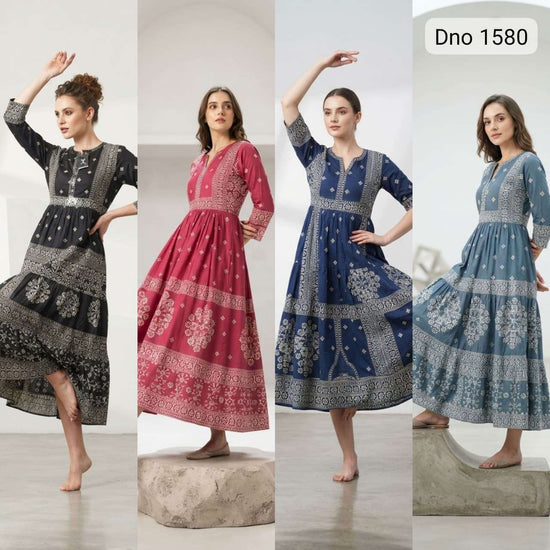 Fashion Talk D-1580 Heavy Rayon Flared Gown