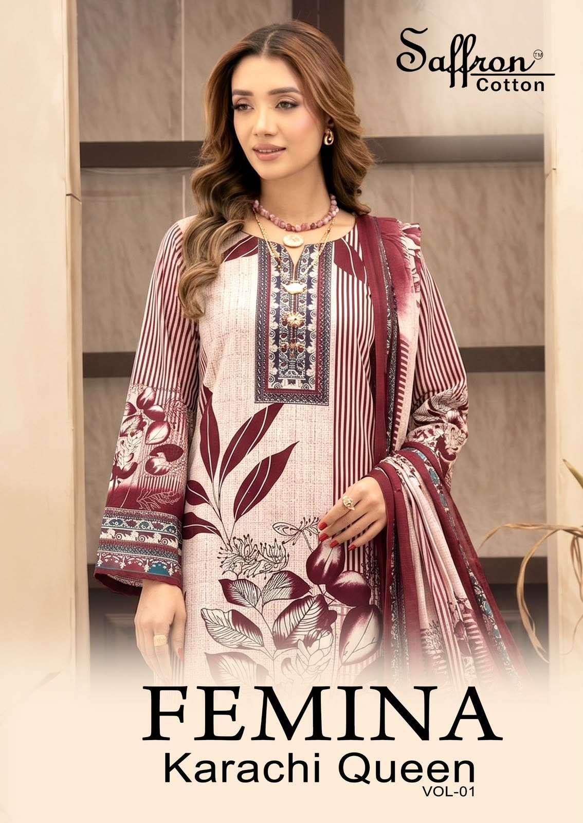 Femina Karachi Queen Vol 1 Indo Cotton Printed Dress Material