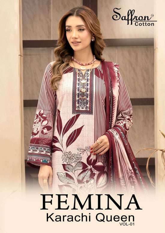 Femina Karachi Queen Vol 1 Indo Cotton Printed Dress Material