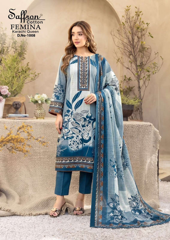 Femina Karachi Queen Vol 1 Indo Cotton Printed Dress Material