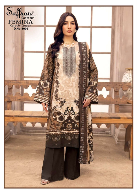 Femina Karachi Queen Vol 1 Indo Cotton Printed Dress Material