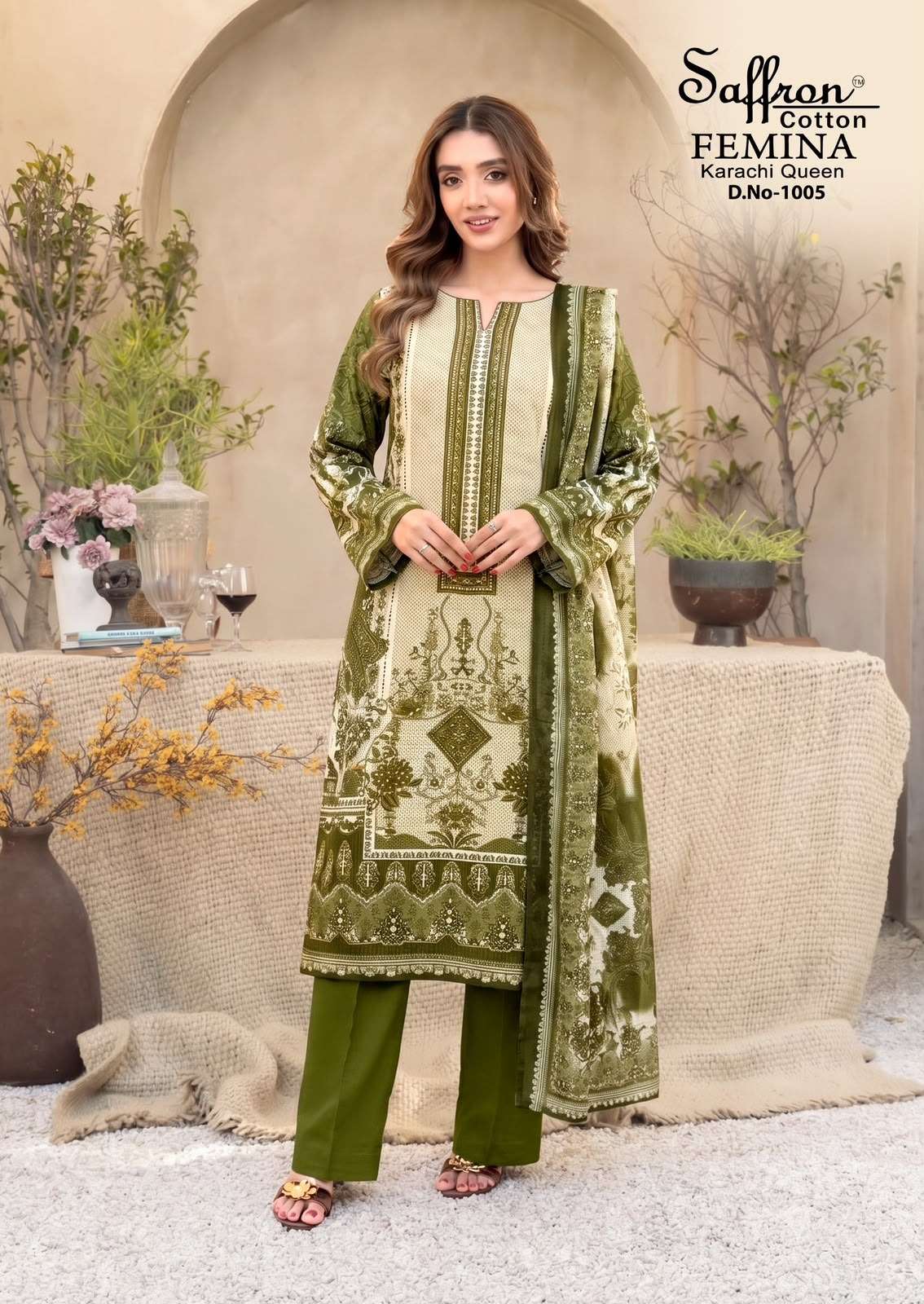 Femina Karachi Queen Vol 1 Indo Cotton Printed Dress Material