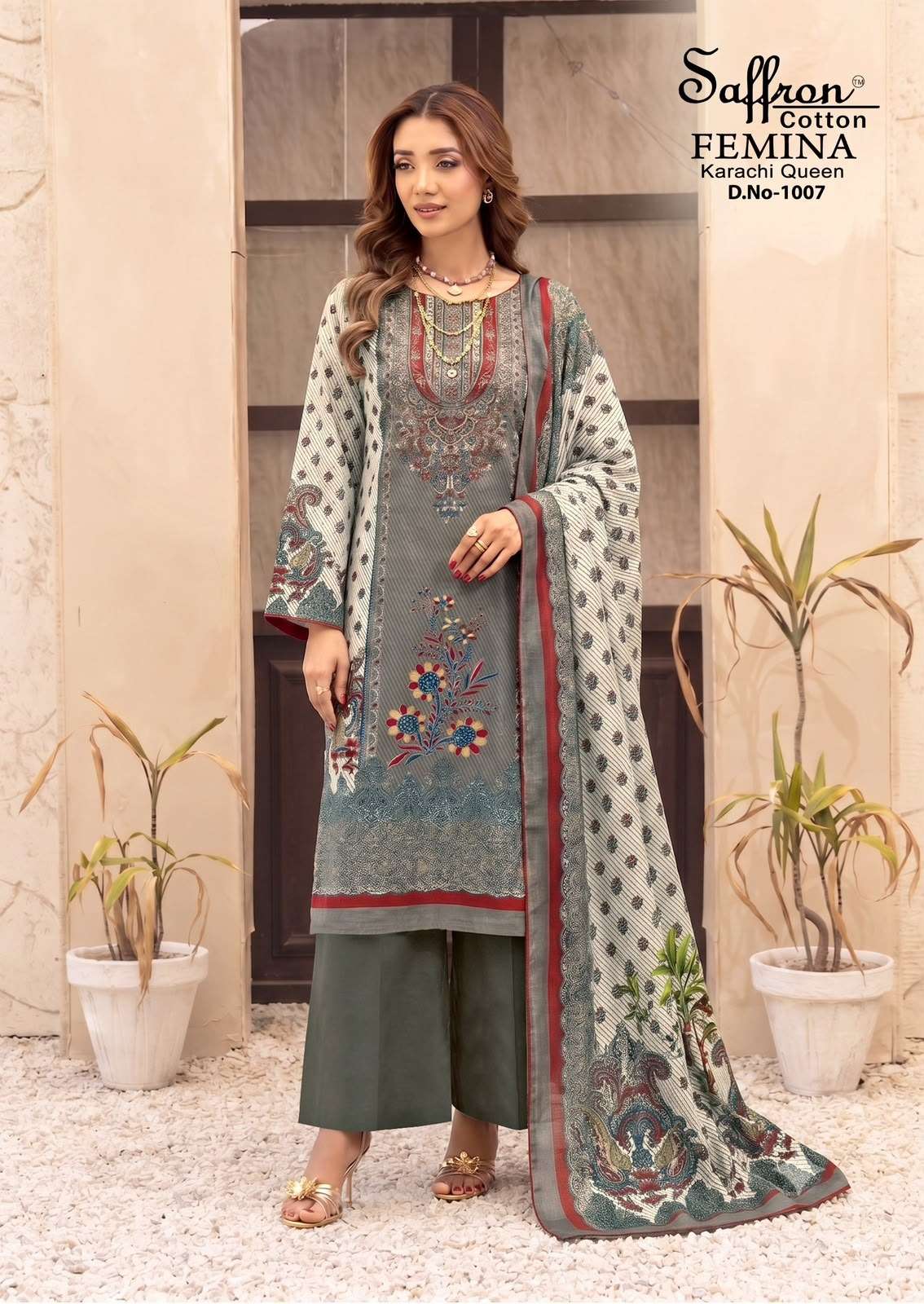 Femina Karachi Queen Vol 1 Indo Cotton Printed Dress Material
