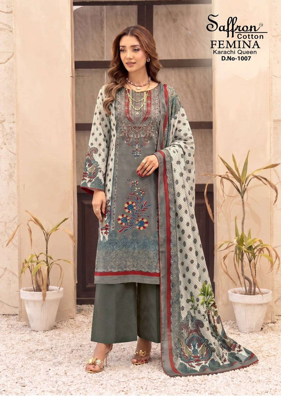 Femina Karachi Queen Vol 1 Indo Cotton Printed Dress Material