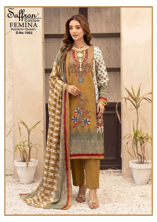 Femina Karachi Queen Vol 1 Indo Cotton Printed Dress Material