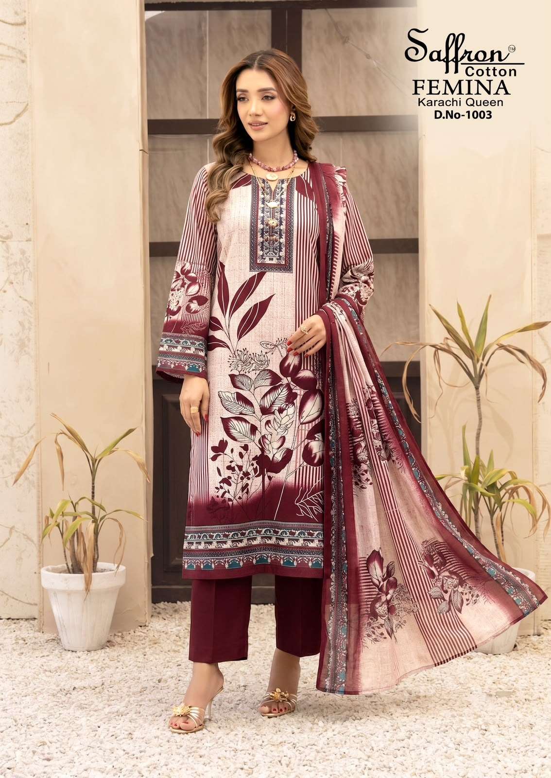 Femina Karachi Queen Vol 1 Indo Cotton Printed Dress Material