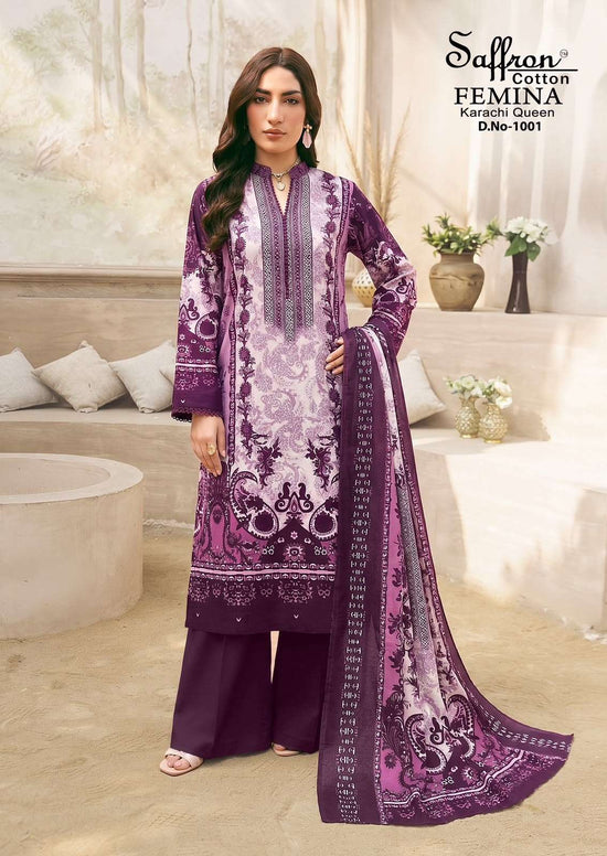Femina Karachi Queen Vol 1 Indo Cotton Printed Dress Material