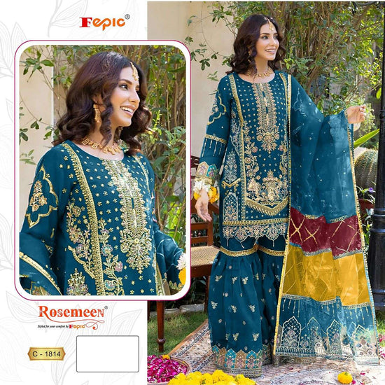 FEPIC Rosemeen 1814 Organza Pakistani Suit - Amrah Wholesale