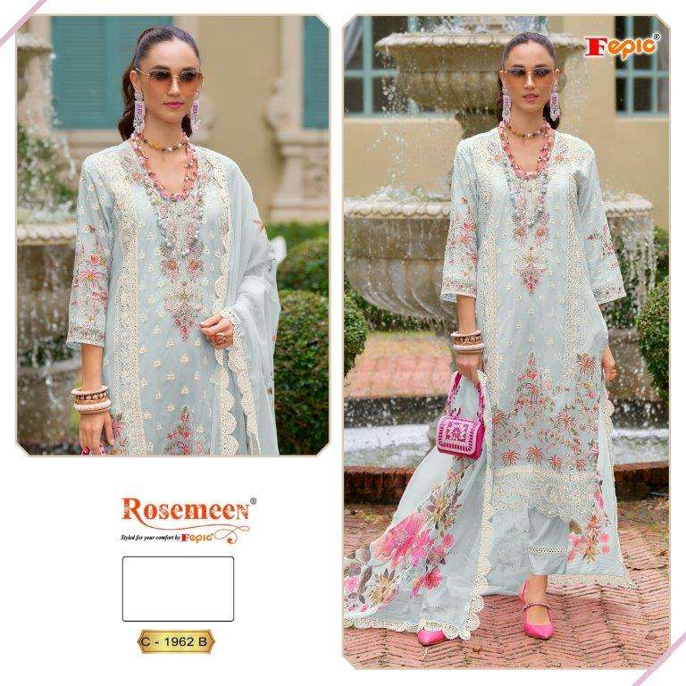 FEPIC ROSEMEEN 1962 Pure Organza Embroidered Pakistani Suit