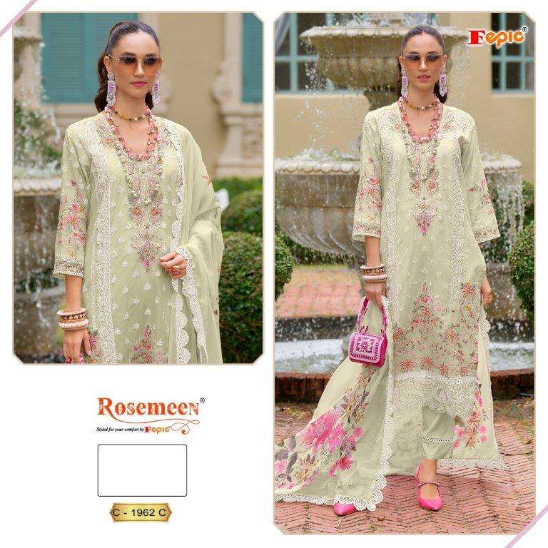FEPIC ROSEMEEN 1962 Pure Organza Embroidered Pakistani Suit