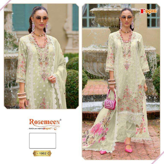 FEPIC ROSEMEEN 1962 Pure Organza Embroidered Pakistani Suit