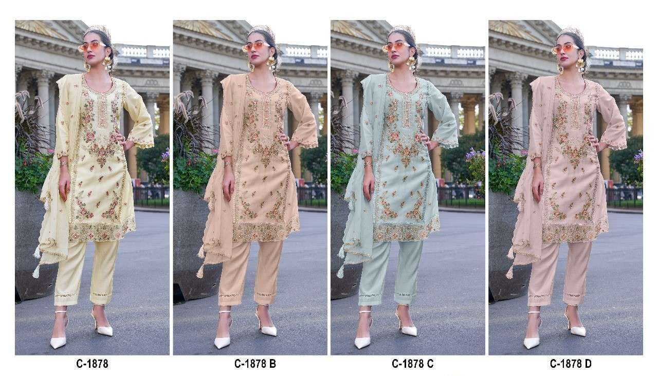 Fepic Rosemeen C-1878 Organza Embroidery Pakistani Suit