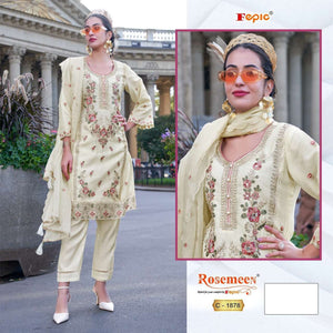 Fepic Rosemeen C-1878 Organza Embroidery Pakistani Suit