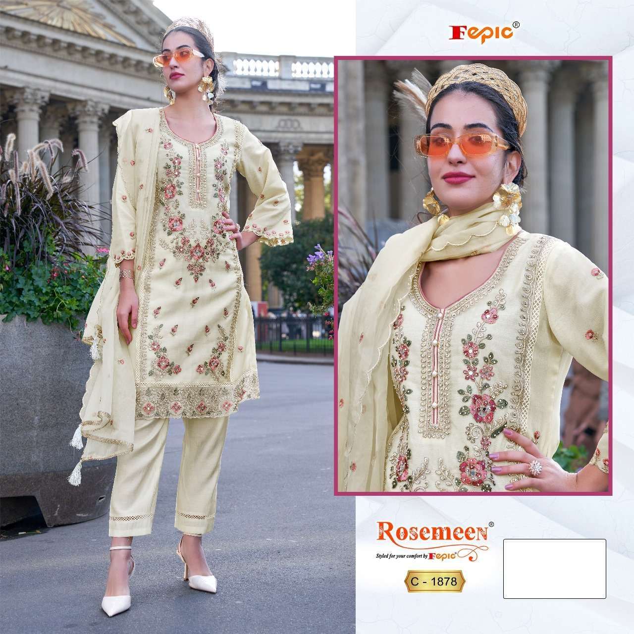 Fepic Rosemeen C-1878 Organza Embroidery Pakistani Suit