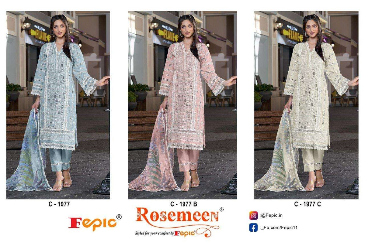 Fepic Rosemeen C-1977 Cotton Pakistani Suit