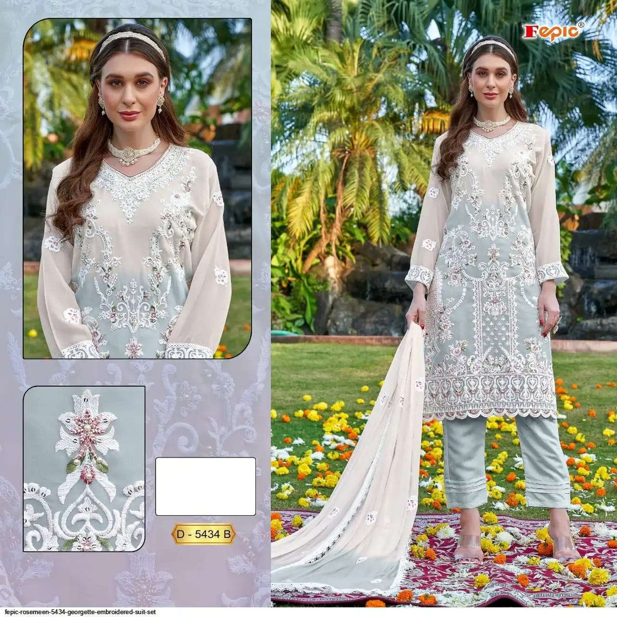 FEPIC Rosemeen C-5434 Organza Pakistani Suit - Amrah Wholesale